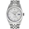 Image 2 : Rolex Mens 36mm Stainless Steel Silver Diamond Datejust Wristwatch