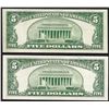 Image 2 : Lot of (2) 1953A $5 Legal Tender Notes