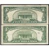 Image 2 : Lot of (2) 1928 $5 Legal Tender Notes