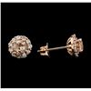 Image 2 : 14KT Rose Gold 0.86 ctw Morganite and Diamond Earrings