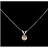 Image 1 : 14KT White Gold 0.75 ctw Diamond Pendant With Chain