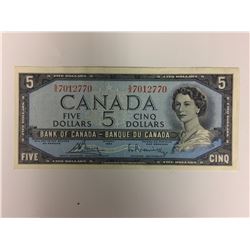 1954 CANADIAN $5 BANK NOTE