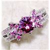 Image 2 : 2 CT PINK SAPPHIRE 925 SOLID GENUINE STERLING SILVER RING (SIZE 7)