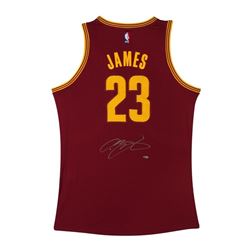 LEBRON JAMES AUTOGRAPHED CAVALIERS BASKETBALL JERSEY W/ COA