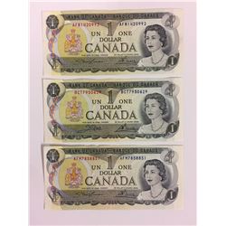 1973 ONE DOLLAR CANADIAN BANK NOTE LOT