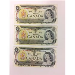 1973 ONE DOLLAR CANADIAN BANK NOTE LOT