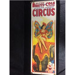 VINTAGE 1950'S AUTHENTIC CLYDE BEATTY & COLE BROS CIRCUS POSTER