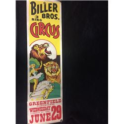 VINTAGE 1950's AUTHENTIC BILLER BROS CIRCUS POSTER