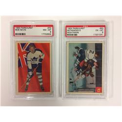 1963 PARKHURST #70 BOB NEVIN & 1954 PARKHURST #93 NETMINDER'S NIGHTMARE CARDS