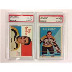 1960 TOPPS #31 GUY GENDRON & 1958 TOPPS #20 LEO BOIVIN (PSA)