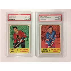 1967 TOPPS #111 CHICO MAKI & 1967 TOPPS #29 BERNIE GEOFFRION (PSA)