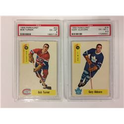 1958 PARKHURST #40 BOB TURNER & 1958 PARKHURST #18 GARY ALDCORN (PSA)