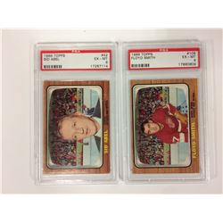 1966 TOPPS #42 SID ABEL & 1966 TOPPS #106 FLOYD SMITH (PSA)