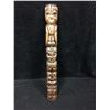 Image 1 : NATIVE ART WOODEN TOTEM POLE (2" X 20") EAGLE/ WOLF/ FROG