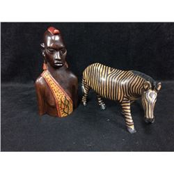 WOODEN ART SCULPTURE LOT (9")