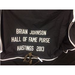 HORSE BLANKET & STIRRUP LOT (BRIAN JOHNSON HOF PURSE HASTINGS 2013)