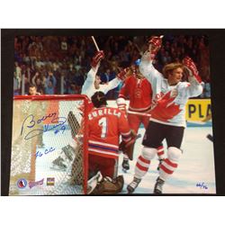 LIMITED EDITION BOBBY HULL AUTOGRAPHED 16" X 20" PHOTO (1976 CANADA CUP) 66/76