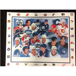 CANADIAN HOCKEY GREATS PRINT AUTOGRAPHED BY TREVOR LINDEN (16" X 20")