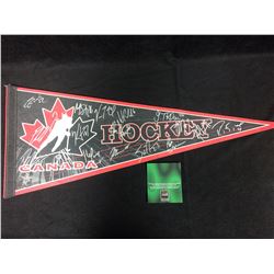 2004 AUTOGRAPHED TEAM CANADA PENNANT W/ COA