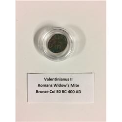 VALENTINIANUS II ROMANS WIDOW'S MITE BRONZE COIN (50 BC-400 AD)