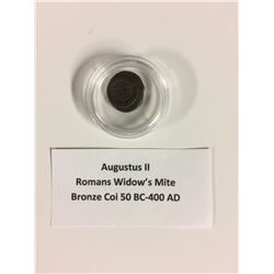 AUGUSTUS II ROMANS WIDOW'S MITE BRONZE COIN (50 BC-400 AD)