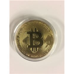Gold Bitcoin Commemorative Round Collectors Gold Plated Coin