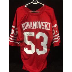 BILL ROMANOWSKI AUTOGRAPHED 49ERS FOOTBALL JERSEY W/ COA