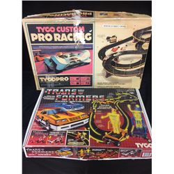 TYCO CUSTOM PRO RACING & TRANSFORMERS ELECTRIC RACING SET (IN BOXES)