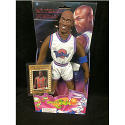 MICHAEL JORDAN SPACE JAM 10" FIGURE & 1984 USA OLYMPIC BASKETBALL CARD