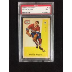 1959 PARKHURST #14 DICKIE MOORE (NM 7) PSA