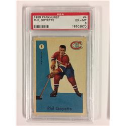 1959 PARKHURST #4 PHIL GOYETTE EX-MT 6 (PSA)
