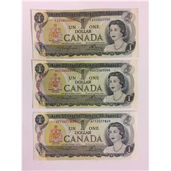 1973 ONE DOLLAR CANADIAN BANK NOTE LOT