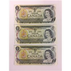 1973 ONE DOLLAR CANADIAN BANK NOTE LOT