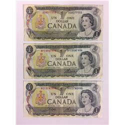 1973 ONE DOLLAR CANADIAN BANK NOTE LOT