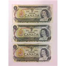 1973 ONE DOLLAR CANADIAN BANK NOTE LOT