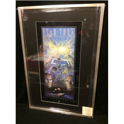 PATRICK STEWART & WILLIAM SHATNER AUTOGRAPHED 24" X 48" STAR TREK FRAMED DISPLAY W/ COA