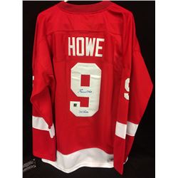GORDIE HOWE AUTOGRAPHED RED WINGS HOCKEY JERSEY INSCRIBED MR. HOCKEY W/ COA