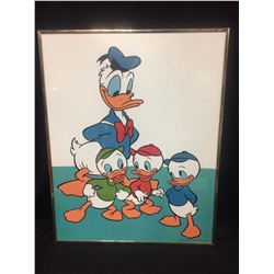 VINTAGE WALT DISNEY FRAMED PRINT (14" X 18") DAFFY DUCK