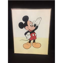 VINTAGE WALT DISNEY FRAMED PRINT (14" X 18") MICKEY MOUSE