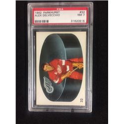 1962 PARKHURST #32 ALEX DELVECCHIO (NM 7) PSA