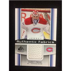 CAREY PRICE AUTHENTIC FABRICS JERSEY CARD