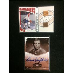 BERNIE GEOFFRION DOUBLE MEMORABILIA & LEGENDARY SIGNATURES HOCKEY CARD LOT