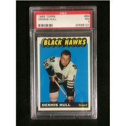 1965 TOPPS #64 DENNIS HULL (NM 7) PSA
