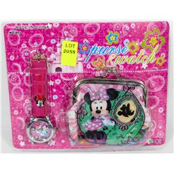 NEW MINI MOUSE WATCH AND CHANGE BAG COMBO