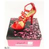 Image 1 : LADIES RED STRAPPY HIGH HEELED SANDALS SIZE 9