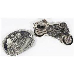 2 MOTORCYCLE BELT BUCKLES