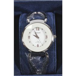 LADIES OMAX STEEL WATER RESIST WATCH W/ OFF WHITE