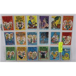 18 VINTAGE 1960S WACKY FUNNY CARDS.