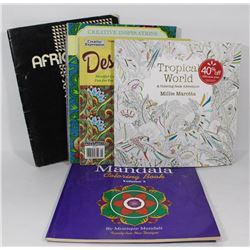 LOT W/6 ADULT COLORING BOOKS -