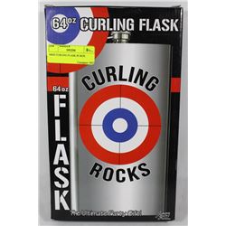 64OZ CURLING FLASK IN BOX.